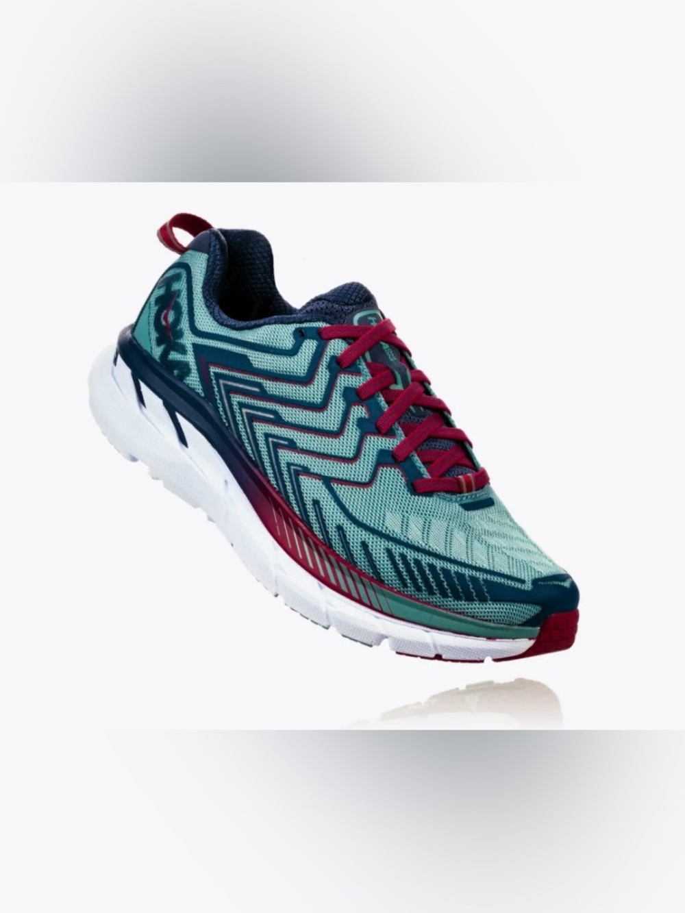 HOKA One One Clifton 4 Aquifer Vintage Indigo Running Shoes Wide D Size 7